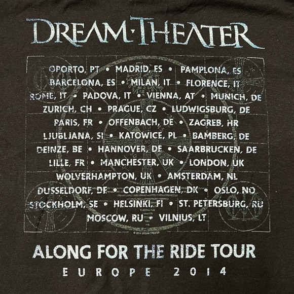 NWOT Dream Theater Along For The Ride Tour 2014 Graphic Band T-Shirt Unisex M - Picture 4 of 6